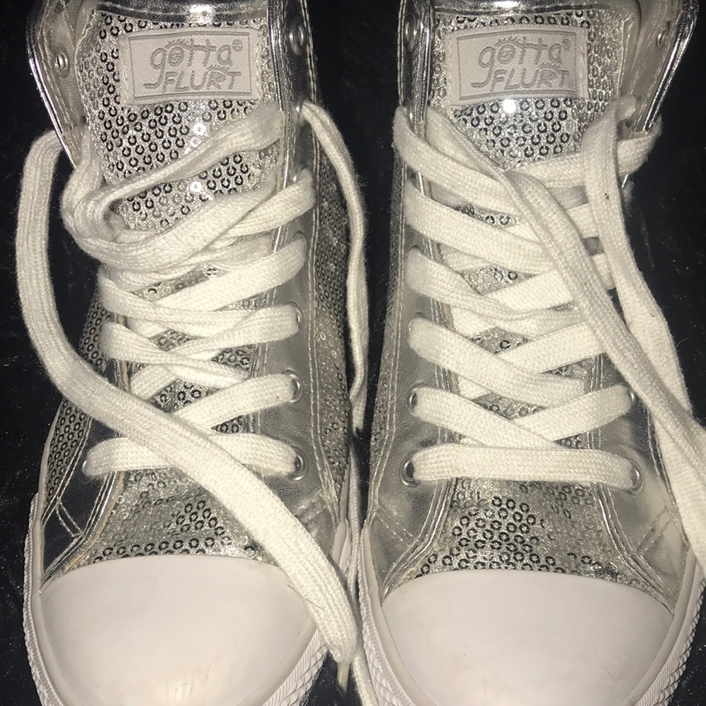 High rise glitter shoes